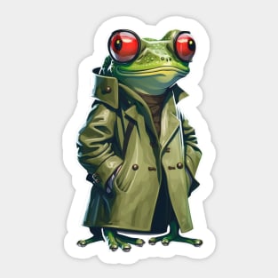 Frog in a coat Sticker